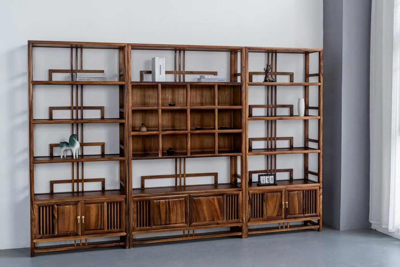 Large Bamboo Chinese Bookshelf