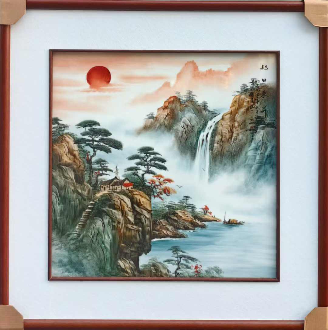 Chinese Landscape Porcelain Painting