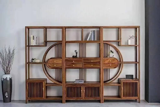 大型竹制中式书架