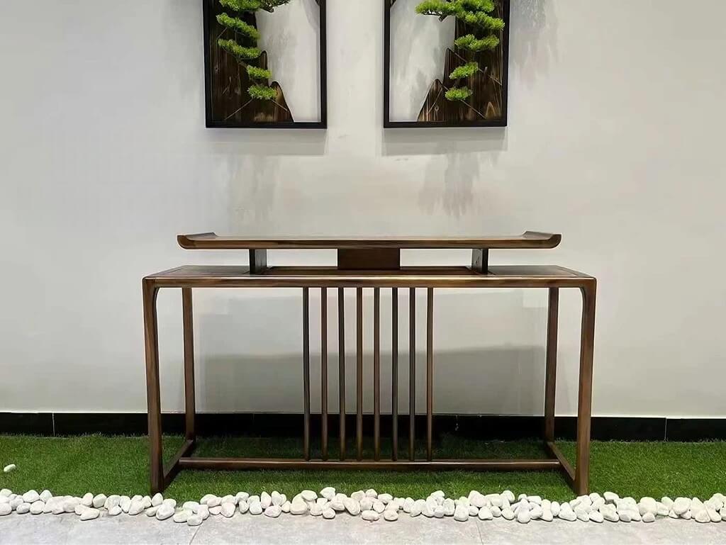 竹制中式玄关桌