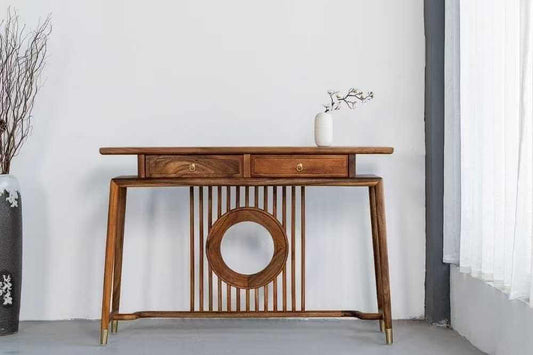 竹制中式玄关桌