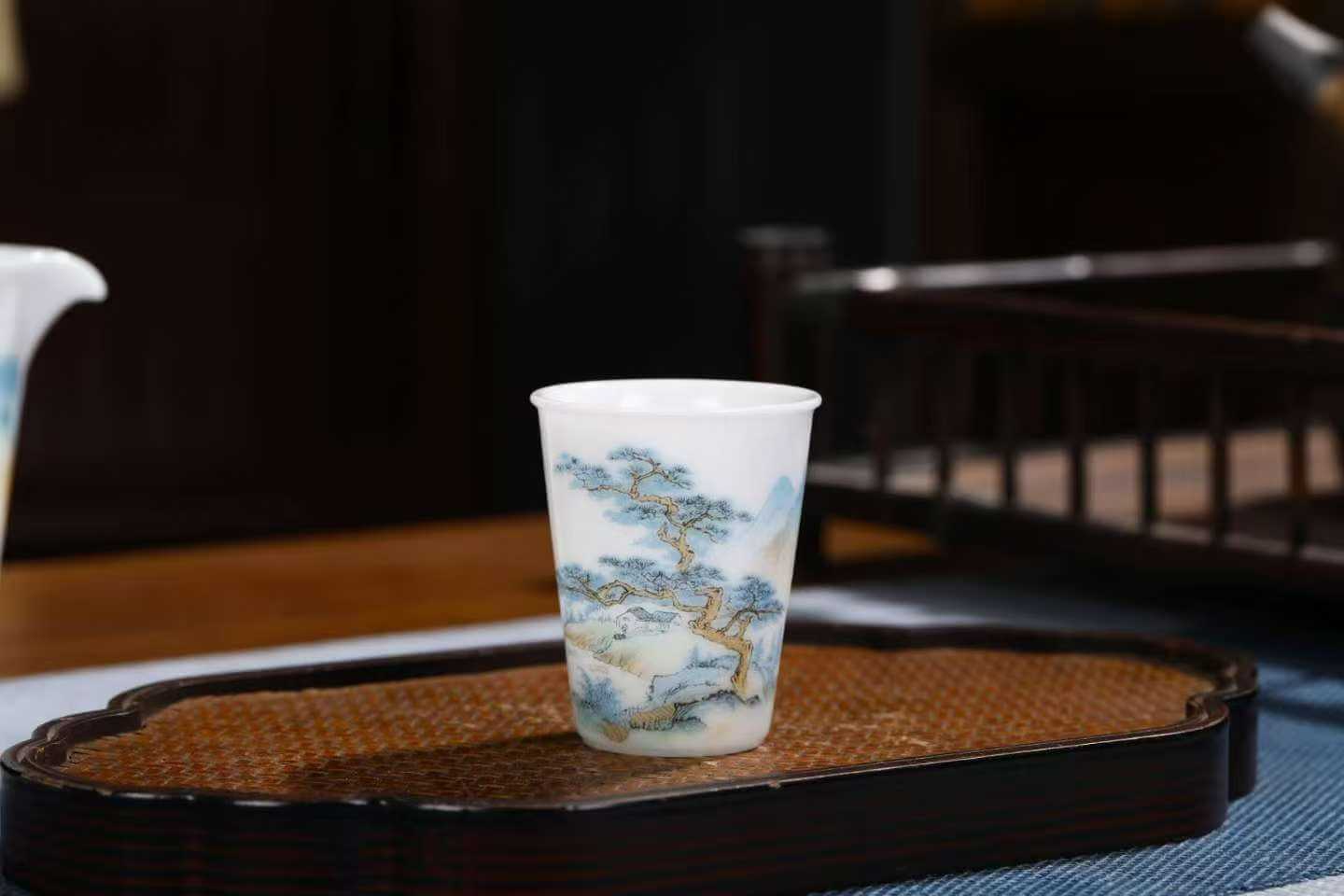 青绿山水茶具套装