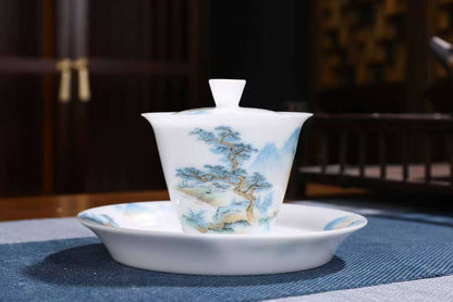 青绿山水茶具套装