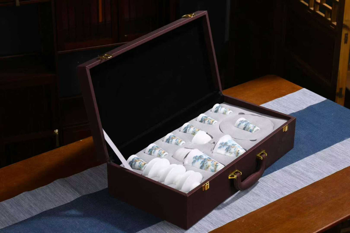 青绿山水茶具套装